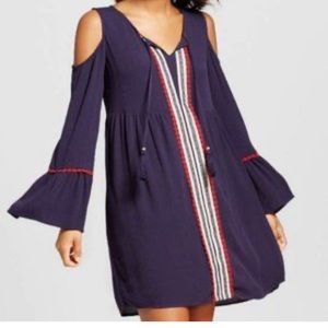 Xhilaration Navy Cold Shoulder Dress Size Small